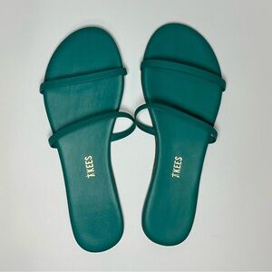 TKEES Gemma Double Strap Sandal, Emerald Green Teal, 8/39 NEW